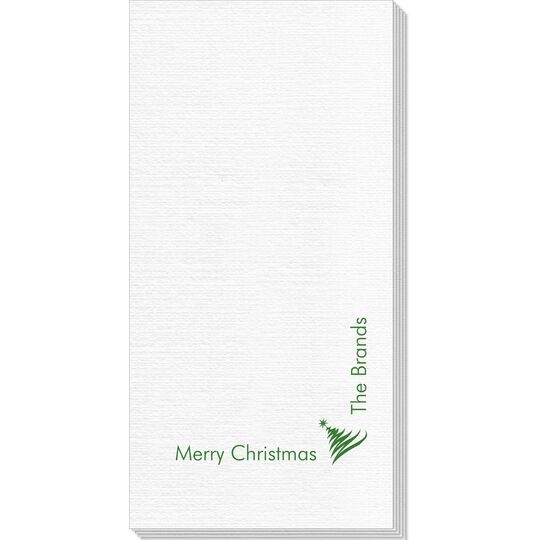 Corner Text with Artistic Christmas Tree Deville Guest Towels